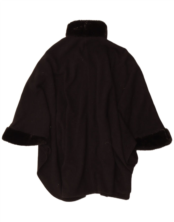 Vintage Womens Poncho Coat One Size Black