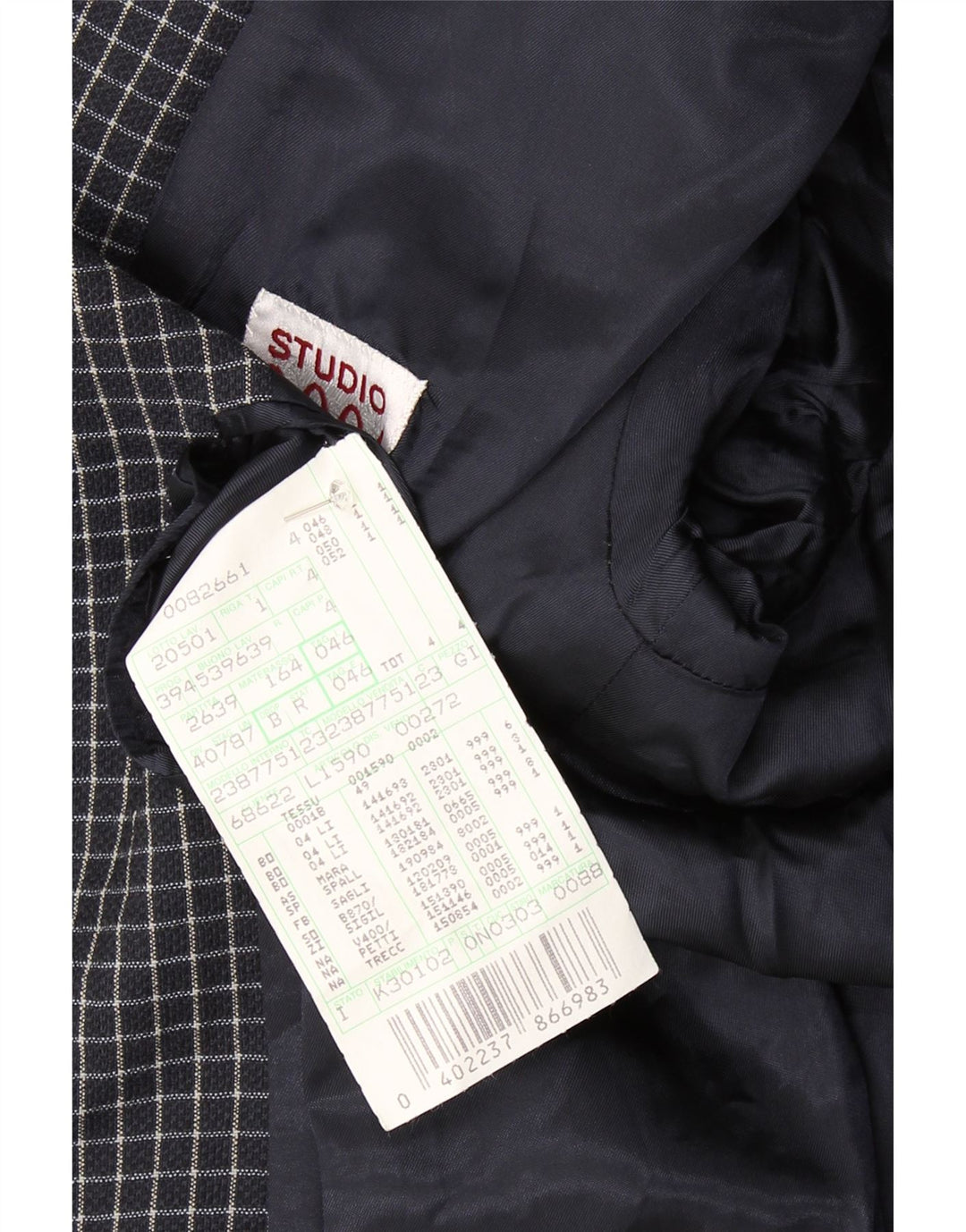 GIANFRANCO FERRE Mens 3 Button Blazer Jacket IT 46 Small Navy Blue Check Vintage Gianfranco Ferre and Second-Hand Gianfranco Ferre from Messina Hembry 