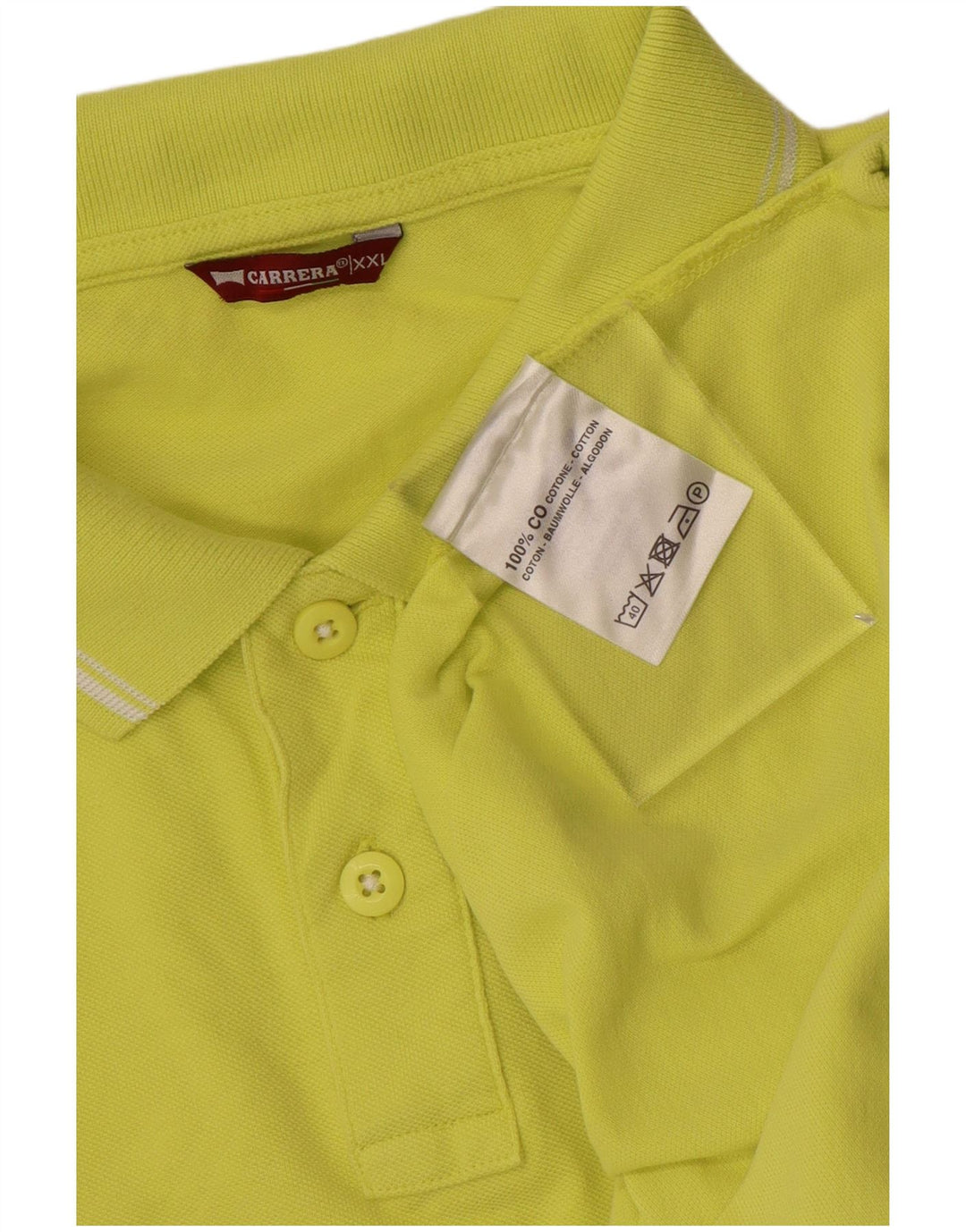 CARRERA Mens Polo Shirt 2XL Yellow Cotton