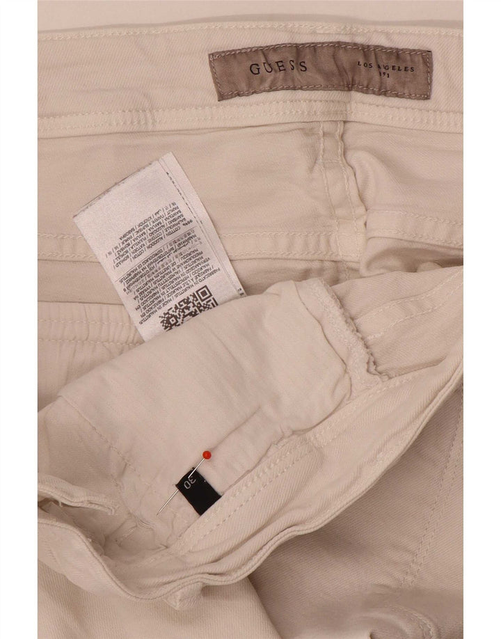 Guess Mens Chino Shorts W30 Medium White Cotton
