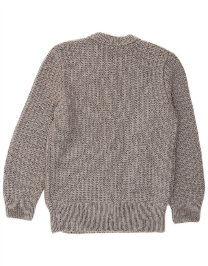 Vintage Herren Pullover mit U-Boot-Ausschnitt Mittelgrau