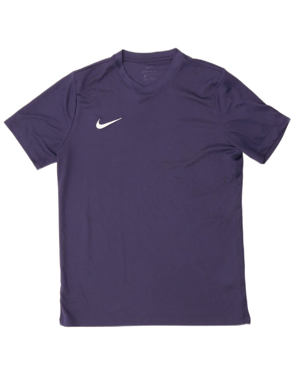 Nike Herren Dri Fit T-Shirt Top Large Marineblau Polyester