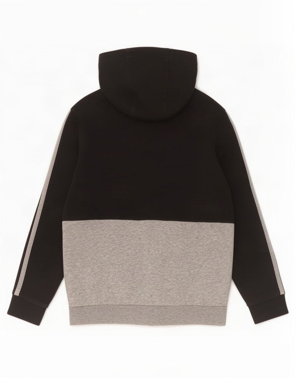 Felpa con cappuccio e zip Adidas da bambino 9-10 anni in cotone color block nero