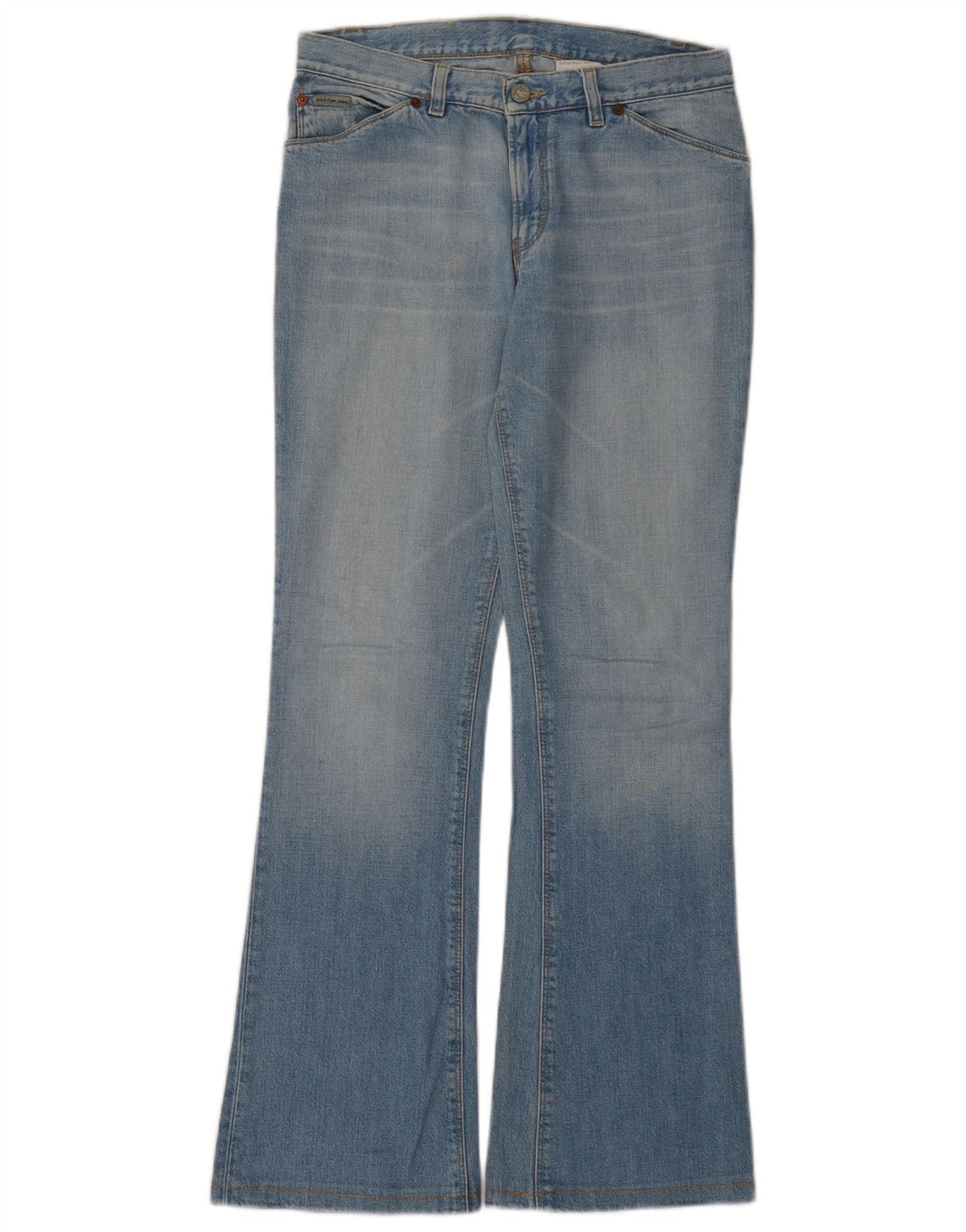 CALVIN KLEIN Womens Bootcut Jeans W28 L30 Blue Cotton