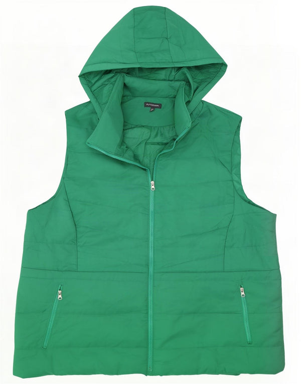 Marks & Spencer Chaleco acolchado con capucha Autograph para mujer UK 26 5XL Verde