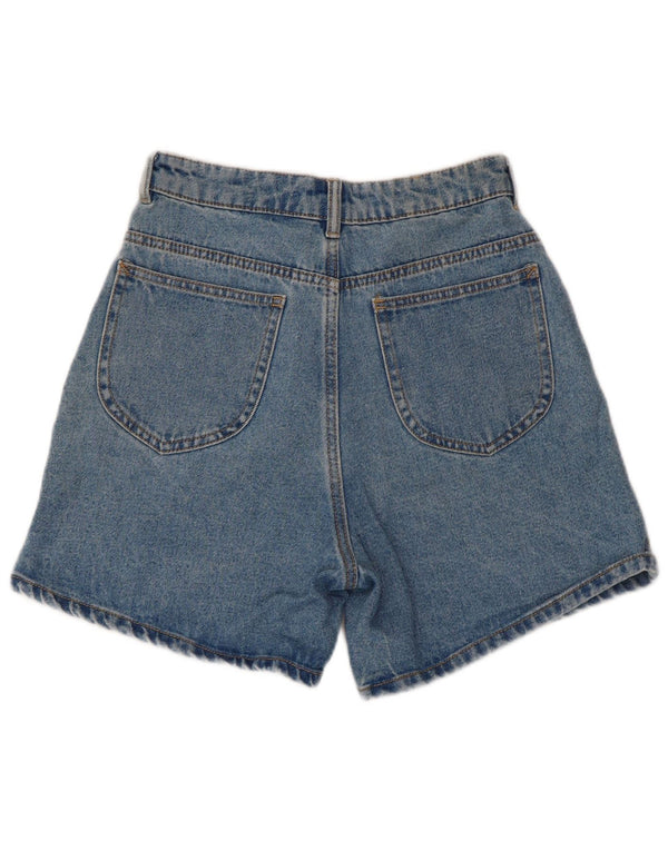 Zara Dame Trafaluc High Waist Denim Shorts EU 34 2XS W24 Blå
