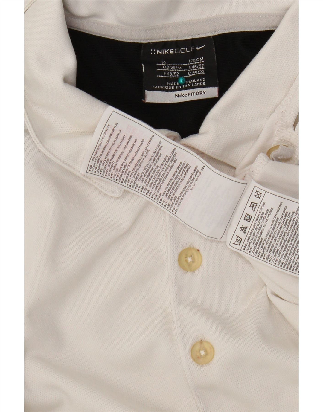 Nike Polo skjorte til mænd UK 38/41 Medium White Colourblock Polyester