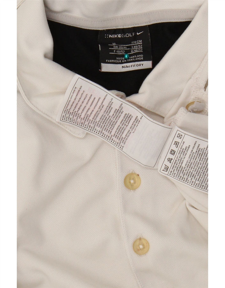 Nike Polo skjorte til mænd UK 38/41 Medium White Colourblock Polyester