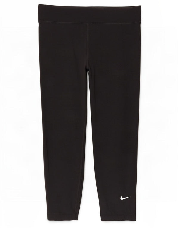 Nike Womens Crop Leggings UK 12 Medium Black Bomuld