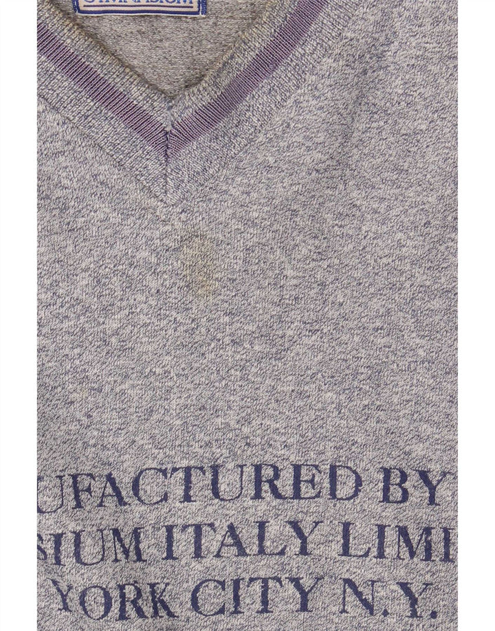 Gymnasium Mens Graphic Sweatshirt Jumper Large Blue Colourblock