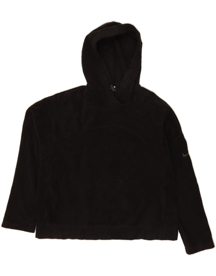 NIKE Womens Hooded Fleece Jumper UK 16 Large Black Polyester Vintage Nike and Second-Hand Nike from Messina Hembry 