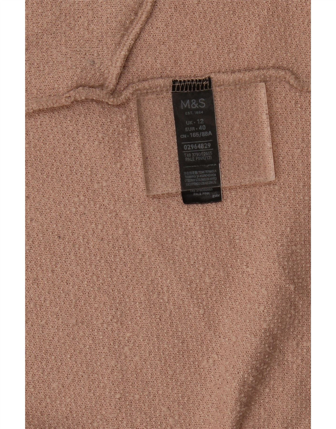 Marks & Spencer Womens Longline Open Cardigan Sweater UK 12 Medium Pink