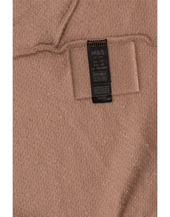 Marks & Spencer Womens Longline Open Cardigan Sweater UK 12 Medium Pink