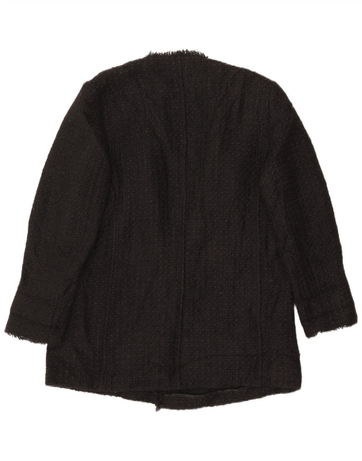Massimo Dutti Womens Blazer Jacket EU 42 Large Black Acrylic