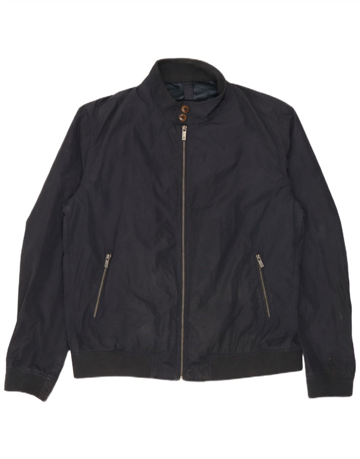 Massimo Dutti Herren Bomberjacke UK 44 2XL Marineblau Polyester