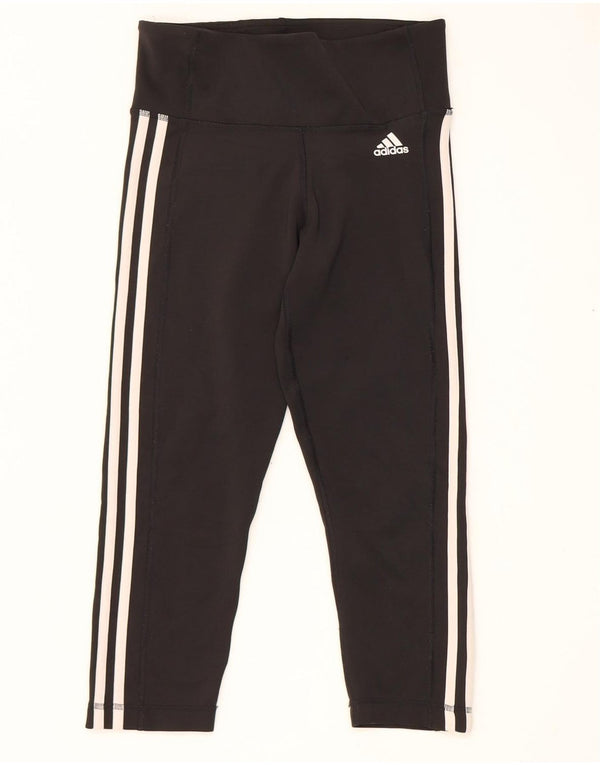 Adidas Womens Climalite Capri Leggings UK 8/10 Small Black Polyester