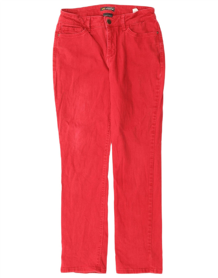 Lee Damen Mid Rise Regular Fit Straight Jeans US 8 Medium W30 L29 Rot
