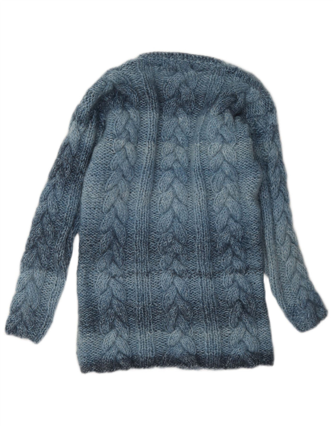 Vintage Womens V-Neck Jumper Sweater UK 12 Medium Blue Striped