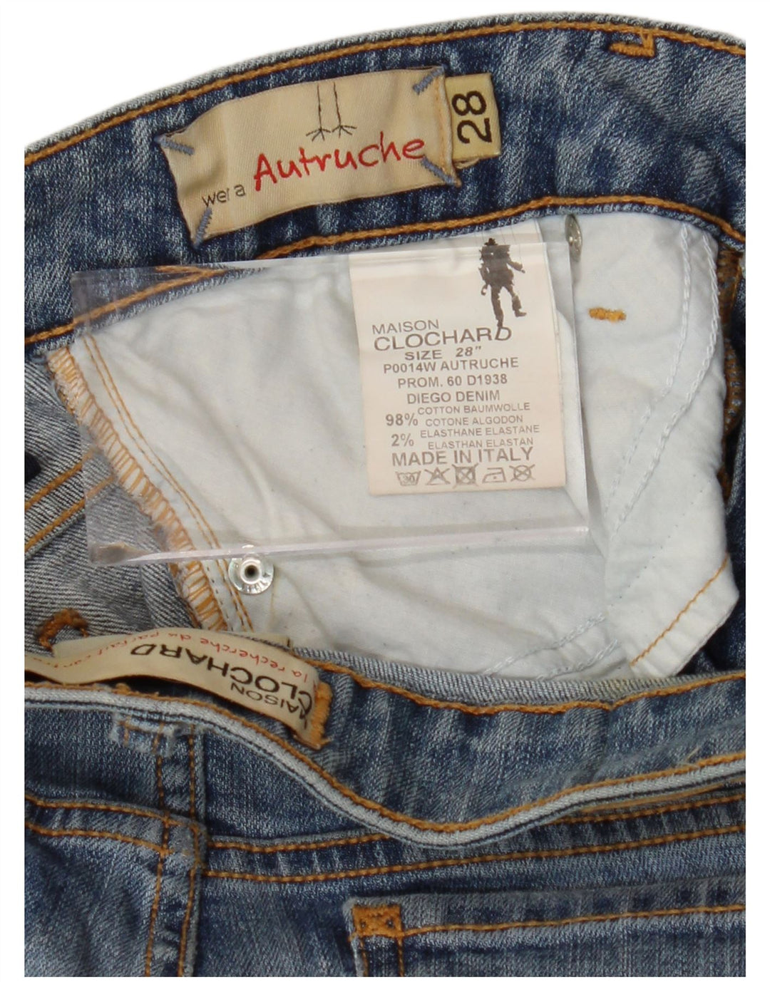 MAISON CLOCHARD Womens Slim Jeans W28 L29 Blue Cotton