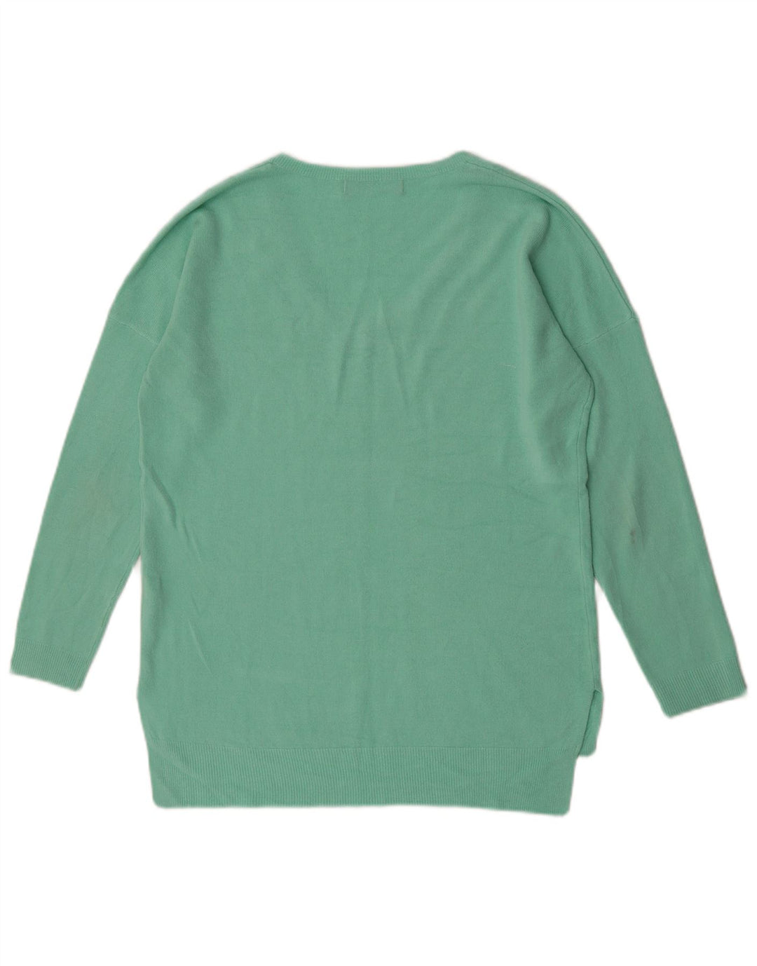 Marks & Spencer Womens V-Neck Jumper Sweater UK 12 Medium Green Acrylic