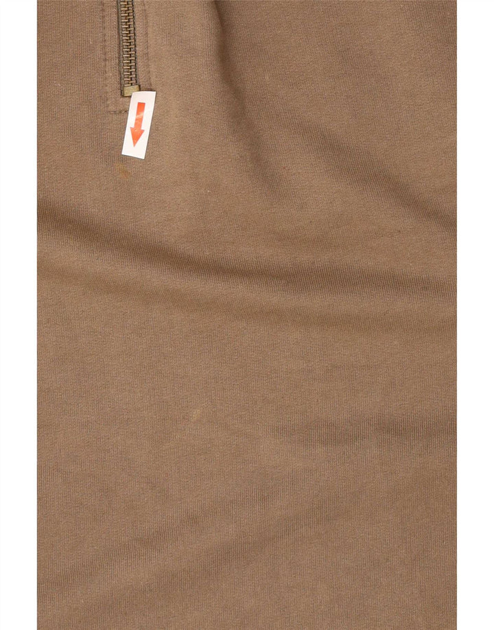 Adidas Sweat-shirt à col zippé pour homme, grand marron