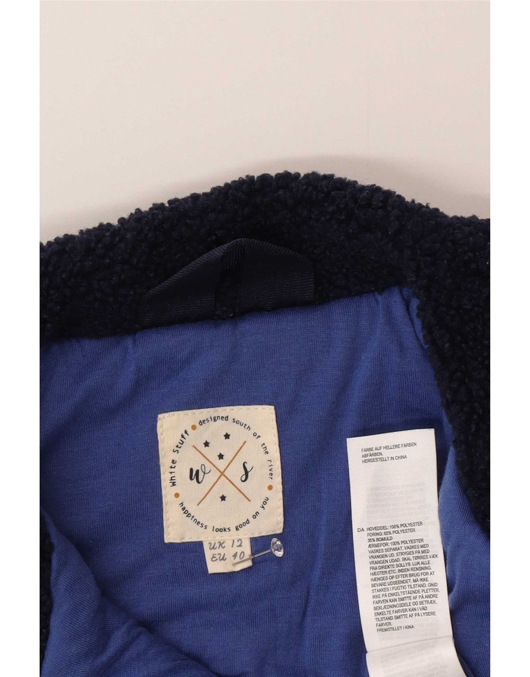Giacca in pile da donna White Stuff UK 12 Poliestere medio blu navy