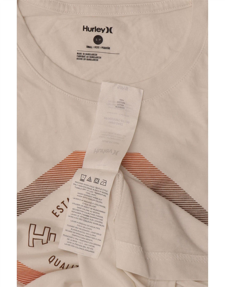 Hurley Mens Graphic T-Shirt Top Small White Cotton
