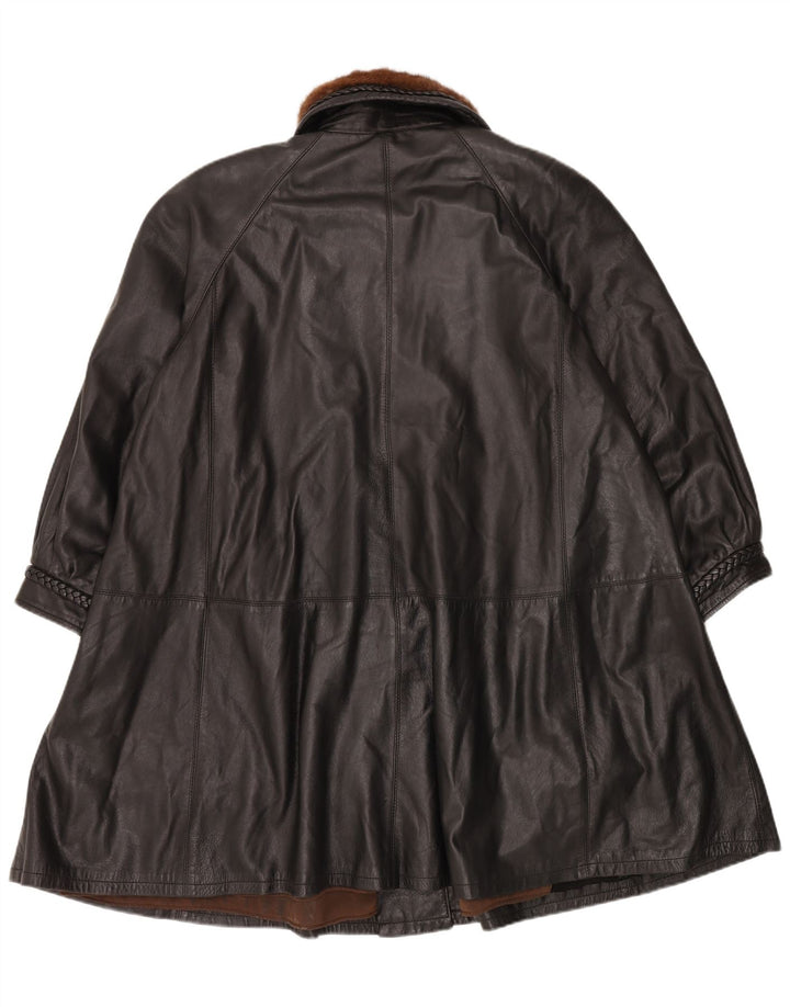 Vincent Damen Ledermantel IT 40 Small Schwarz