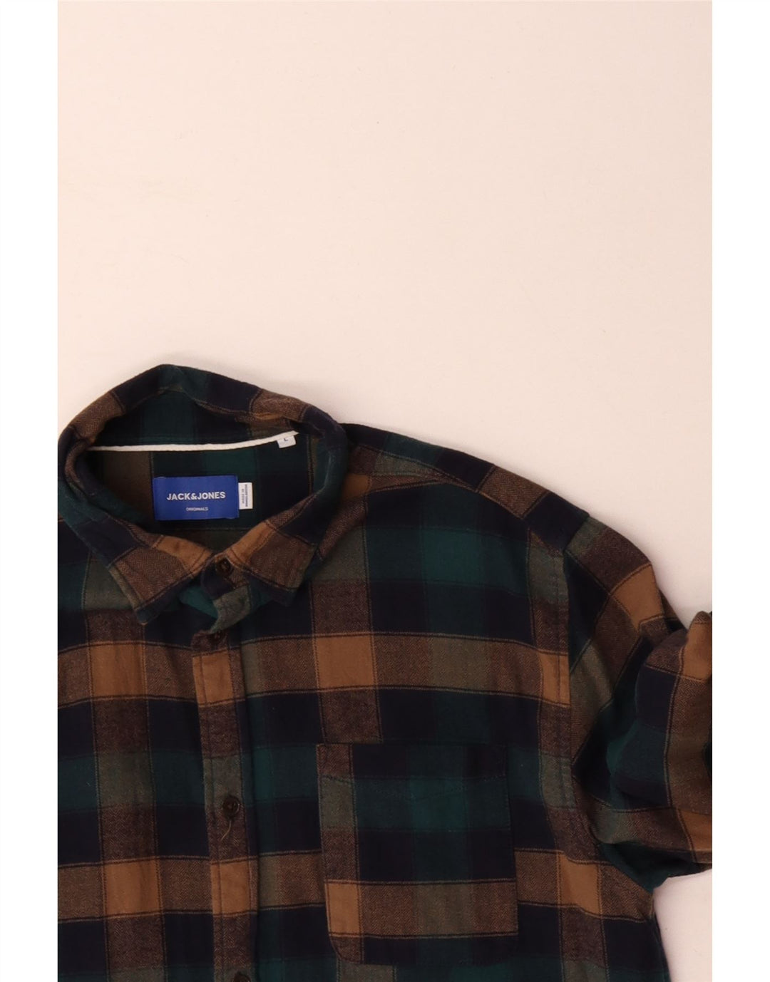 JACK & JONES Ανδρικό φανελένιο πουκάμισο μεγάλο πολύχρωμο βαμβακερό Gingham