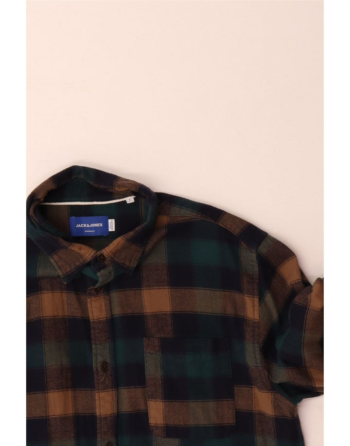 JACK & JONES Ανδρικό φανελένιο πουκάμισο μεγάλο πολύχρωμο βαμβακερό Gingham