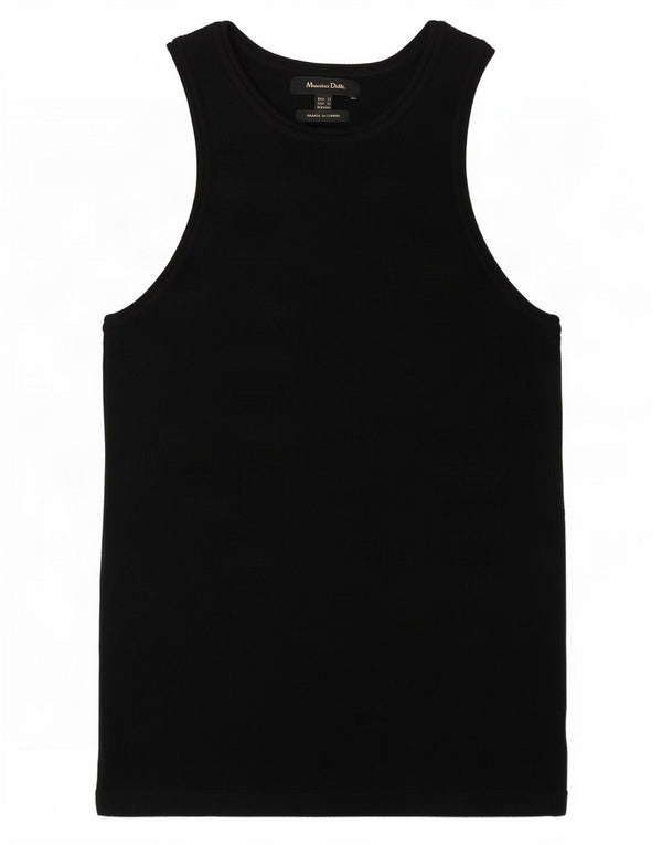 Massimo Dutti Womens Vest Top UK 6 XS Black Wool