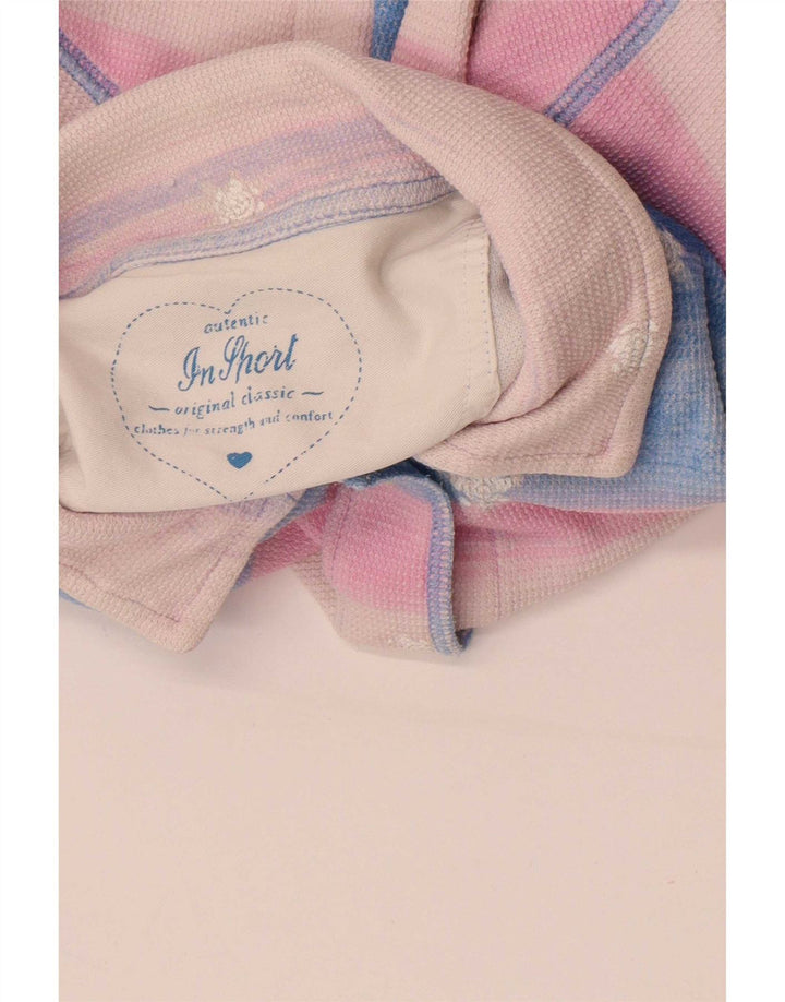 Vintage Womens Abstract Pattern Shirt Blouse UK 16 Large Blue Striped