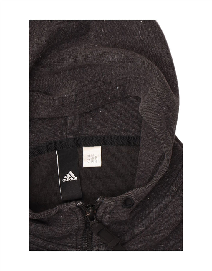 ADIDAS Mens Zip Hoodie Sweater Medium Grey Flecked Vintage Adidas and Second-Hand Adidas from Messina Hembry 