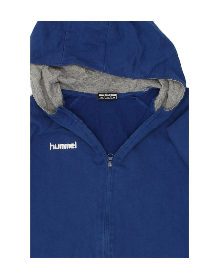 HUMMEL Boys Zip Hoodie Sweater 13-14 Years Blue Cotton Vintage Hummel and Second-Hand Hummel from Messina Hembry 