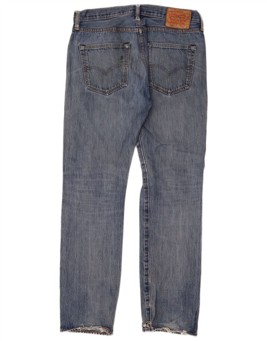 Levi's Mens 501 Distressed Straight Jeans W32 L32 Blue Cotton