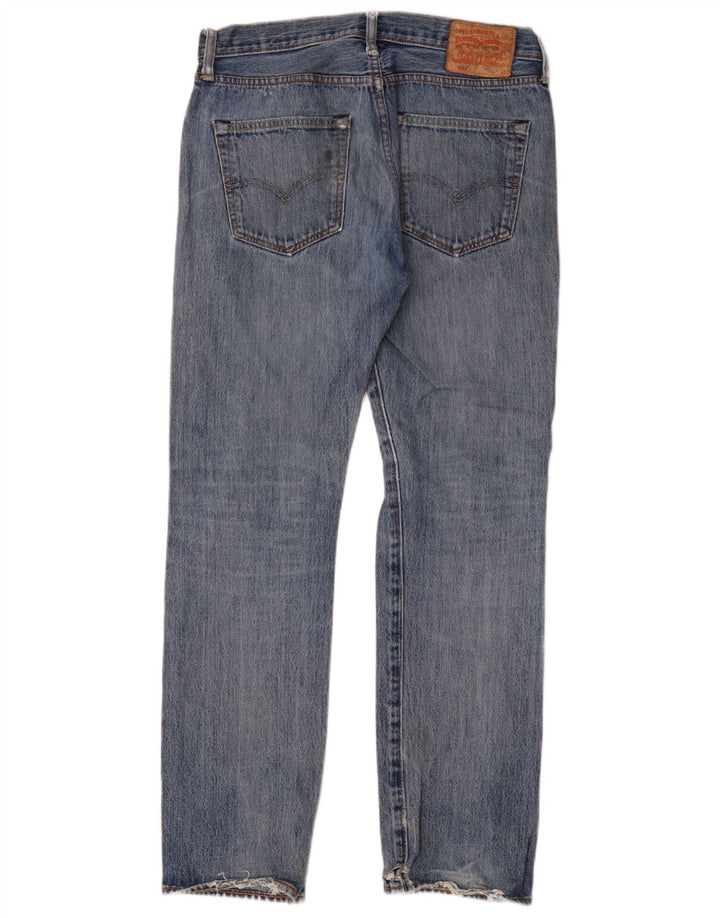 Levi's Mens 501 Distressed Straight Jeans W32 L32 Blue Cotton