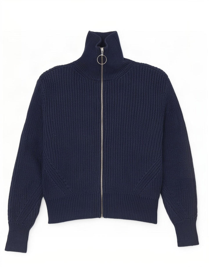 Maglione cardigan corto da donna Marks & Spencer UK 12 medio blu navy