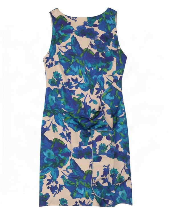 Coast Womens Sleeveless Sheath Dress UK 16 Large Blue Floral Polyester