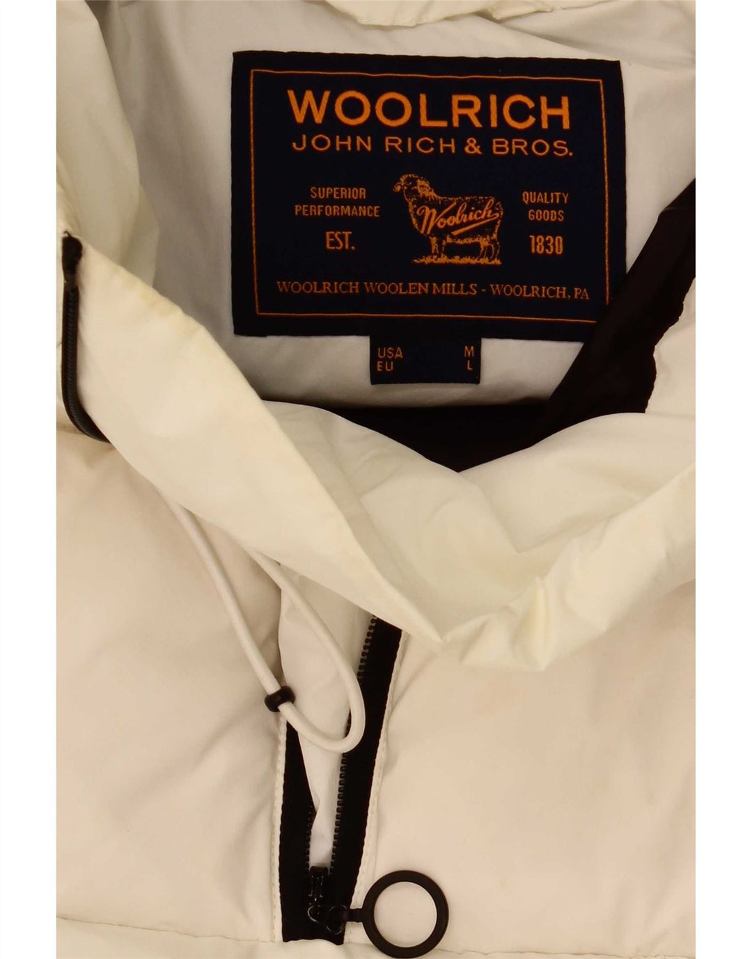 Woolrich Mens Hooded Anorak Padded Jacket UK 40 Large White