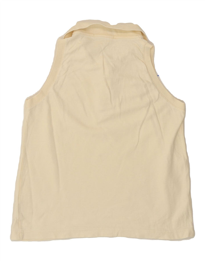 FILA Womens Sleeveless Polo Shirt IT 42 Medium Beige Cotton Vintage Fila and Second-Hand Fila from Messina Hembry 