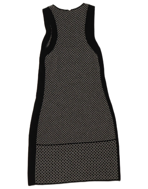 Vestido Ajustado Sin Mangas Liu Jo Mujer IT 42 Viscosa Geométrica Negra Mediana