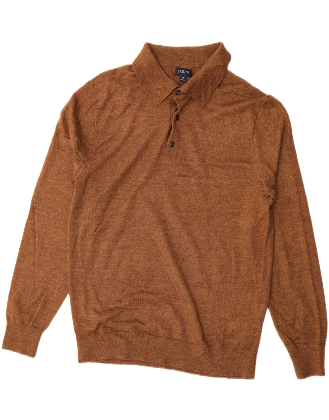 J. CREW Pull Col Polo Homme Acrylique Marron Moyen