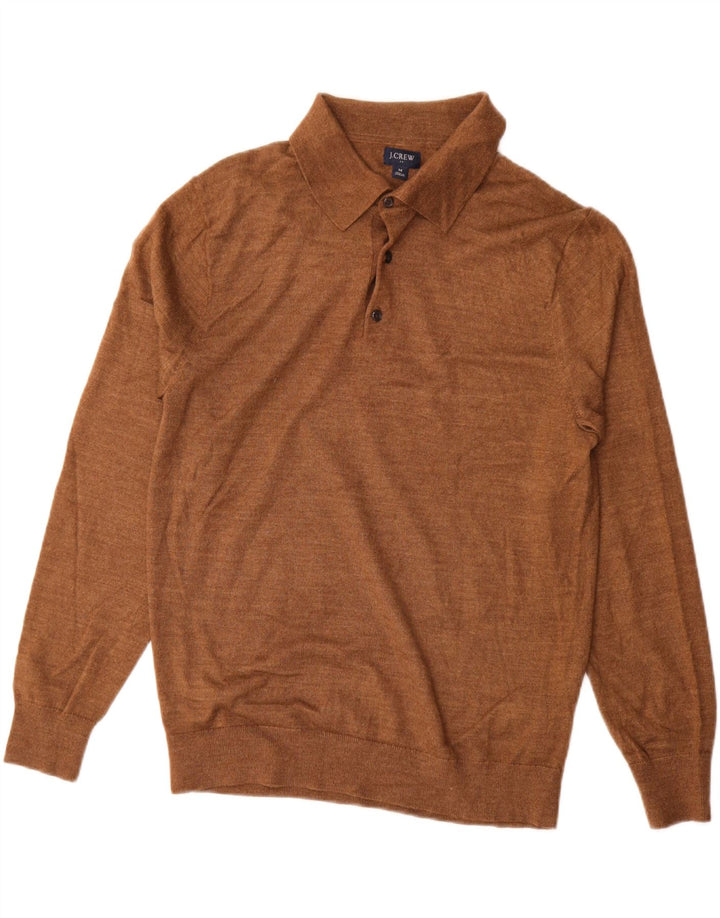 J. CREW Pull Col Polo Homme Acrylique Marron Moyen