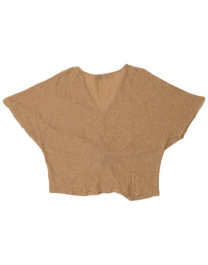 Marks & Spencer Womens Batwing Blouse Top UK 16 Large Gold Flecked Viscose