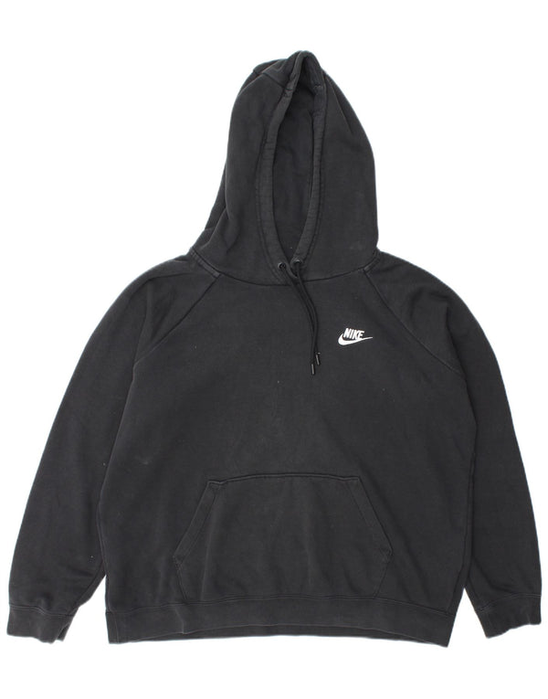 Nike Womens Oversized Hoodie Jumper UK 16 Large Grey Cotton