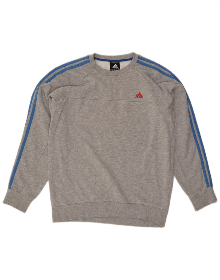 Adidas Herren Sweatshirt Pullover mittelgraue Baumwolle