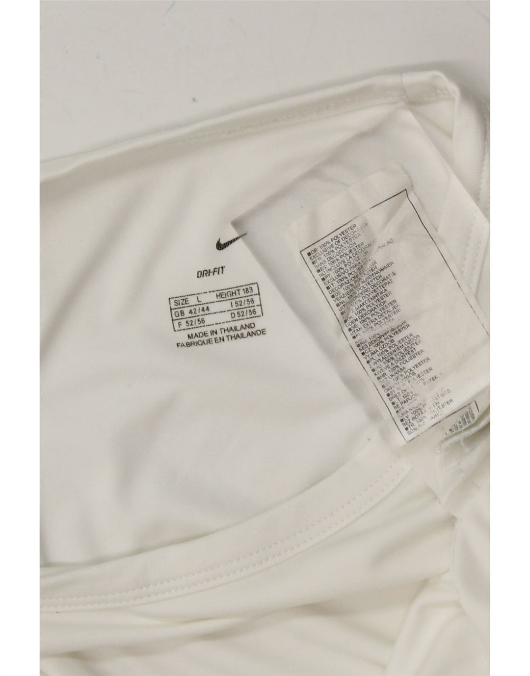 NIKE Mens Dri Fit T-Shirt Top UK 42/44 Large White Polyester Vintage Nike and Second-Hand Nike from Messina Hembry 