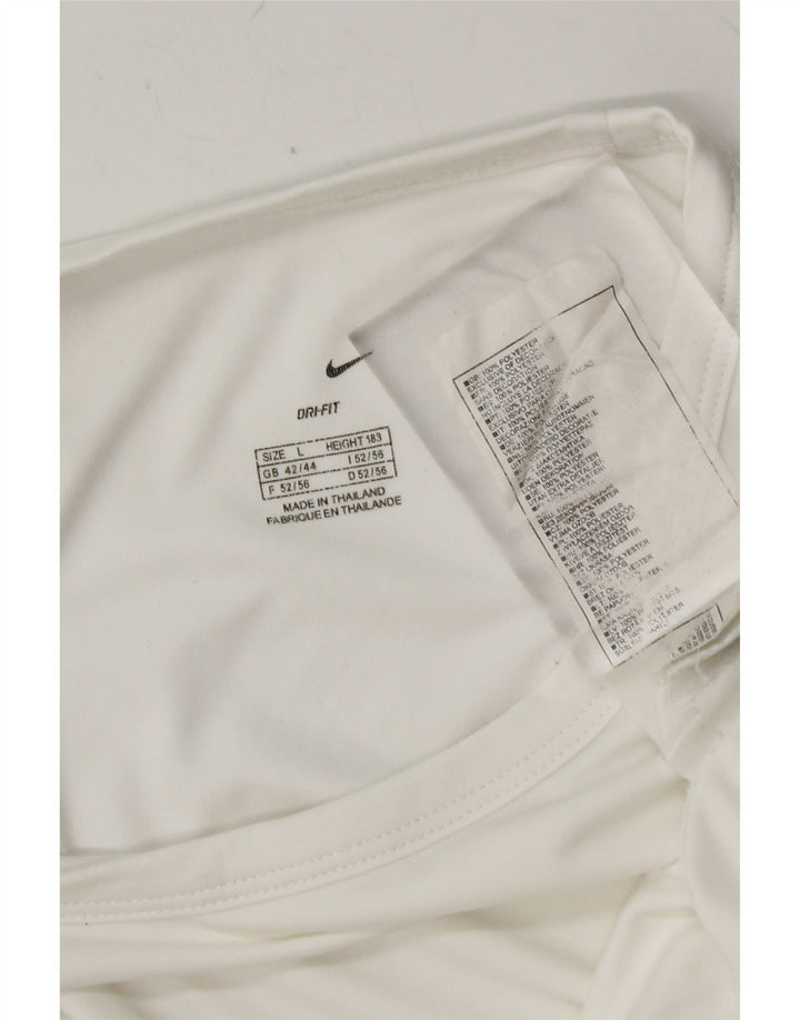 NIKE Mens Dri Fit T-Shirt Top UK 42/44 Large White Polyester Vintage Nike and Second-Hand Nike from Messina Hembry 