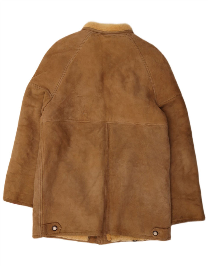 Vintage Mens Shearling Jacket UK 38 Medium Beige