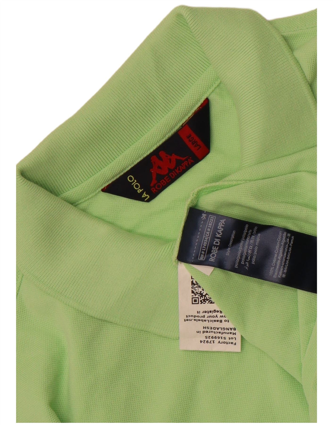 Kappa Mens Polo Shirt Large Green Cotton